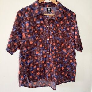 REI Co op Women’s Outdoor Popover Top X Large Geometric 80’s Print Tech Active